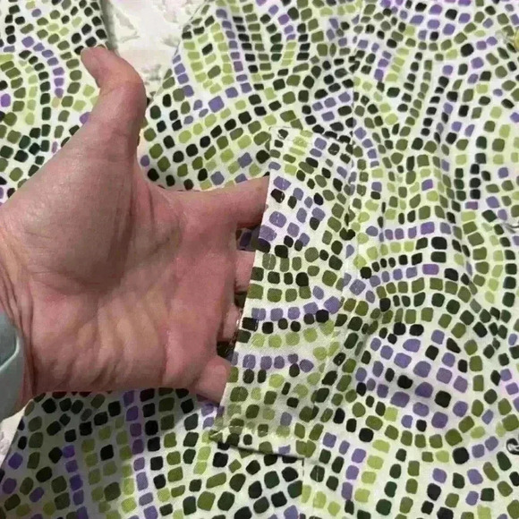 Willi Smith Jacket Size 4 Raincoat Jacket Lime Green Purple Belted Mid Length - Picture 8 of 10